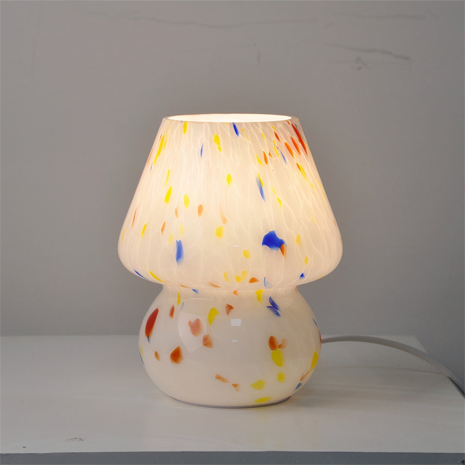 Abajur de Mesa Cogumelo em Vidro - Luminária Decorativa para Ambientes Modernos