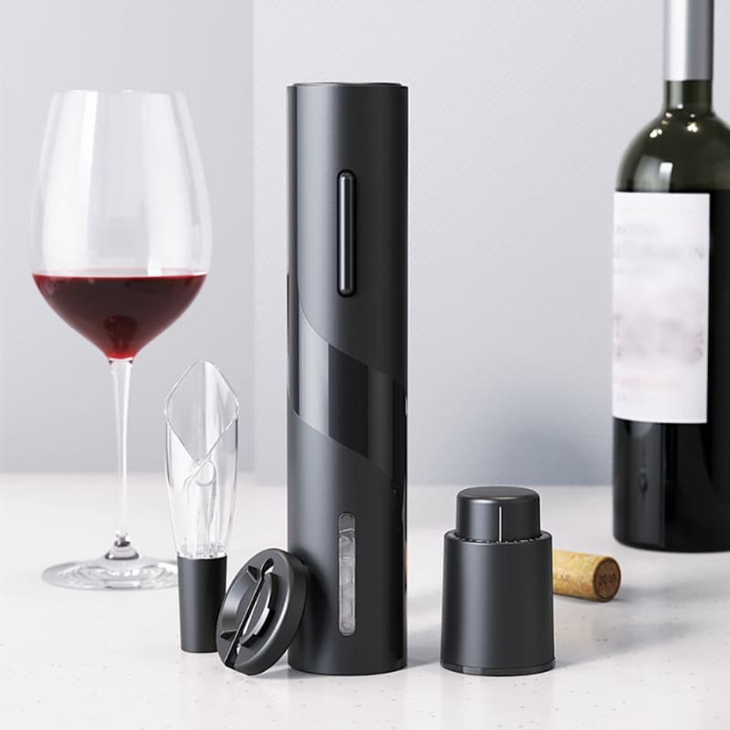 Abridor de Vinho Elétrico Recarregável com Acessórios - Kit Completo para Vinho