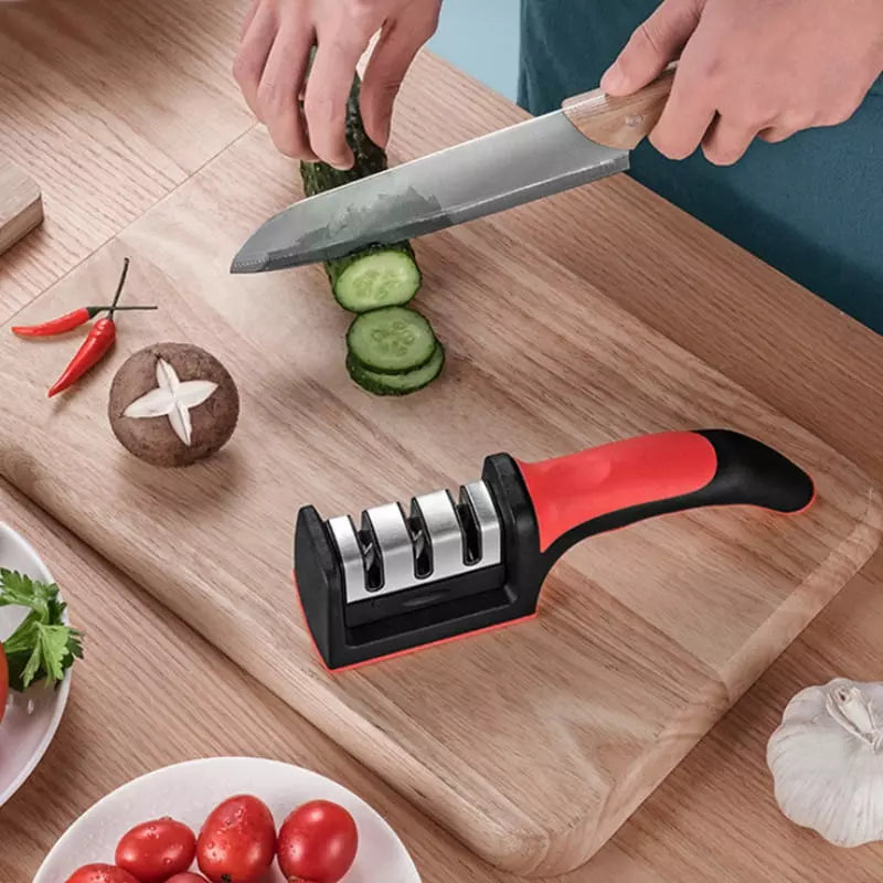 Afiador de Faca Manual com 3 Níveis de Amolação - Afiador de Facas Eficiente