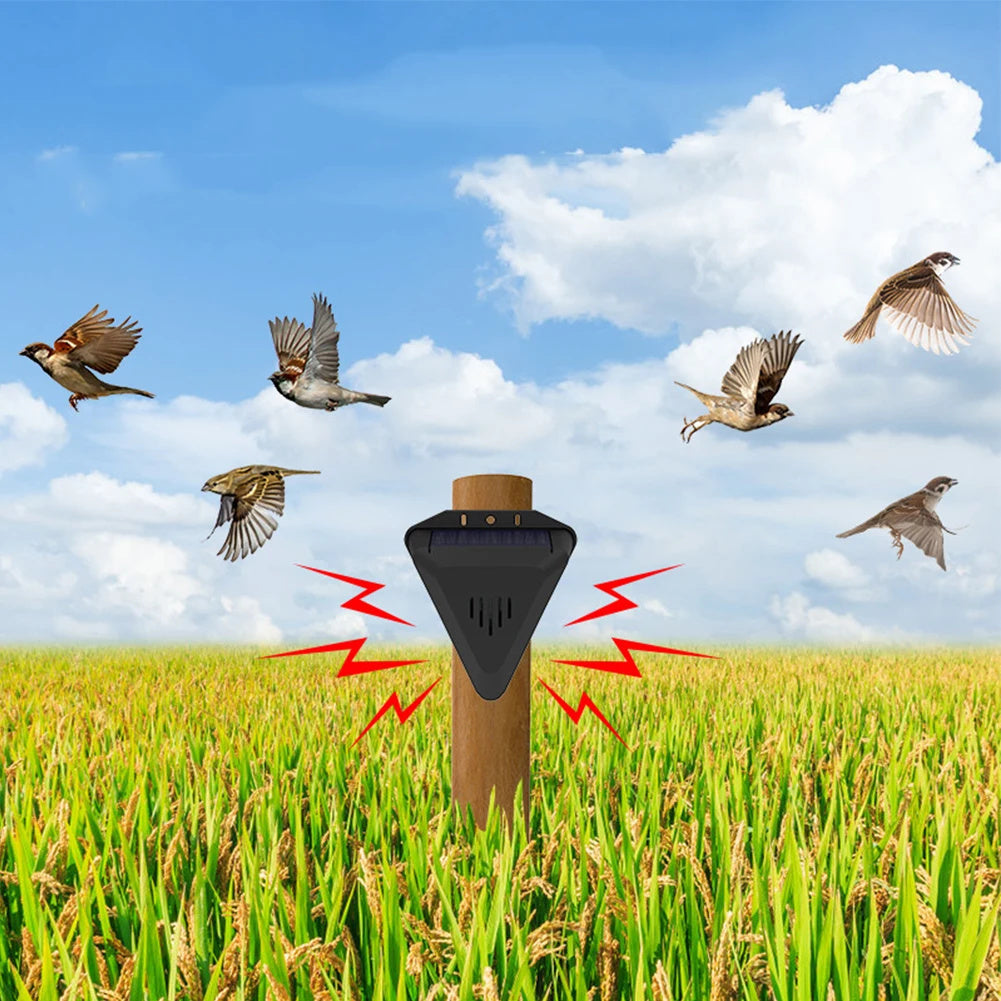 Alarme Solar Repelente de Pássaros Impermeável com Tecnologia Solar - Segurança Eficiente