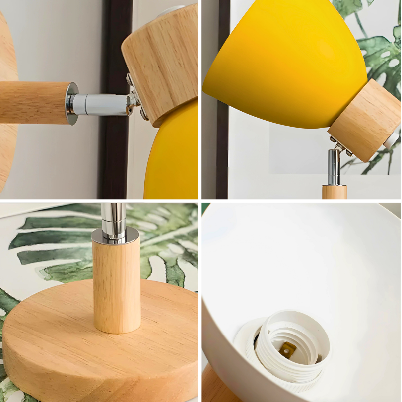 Arandela de Parede Interna Articulada em Madeira - Iluminação Decorativa