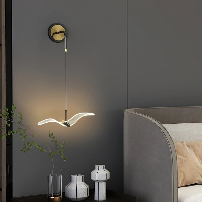 Arandela Pendente Minimalista em Formato de Pássaro - Iluminação Decorativa