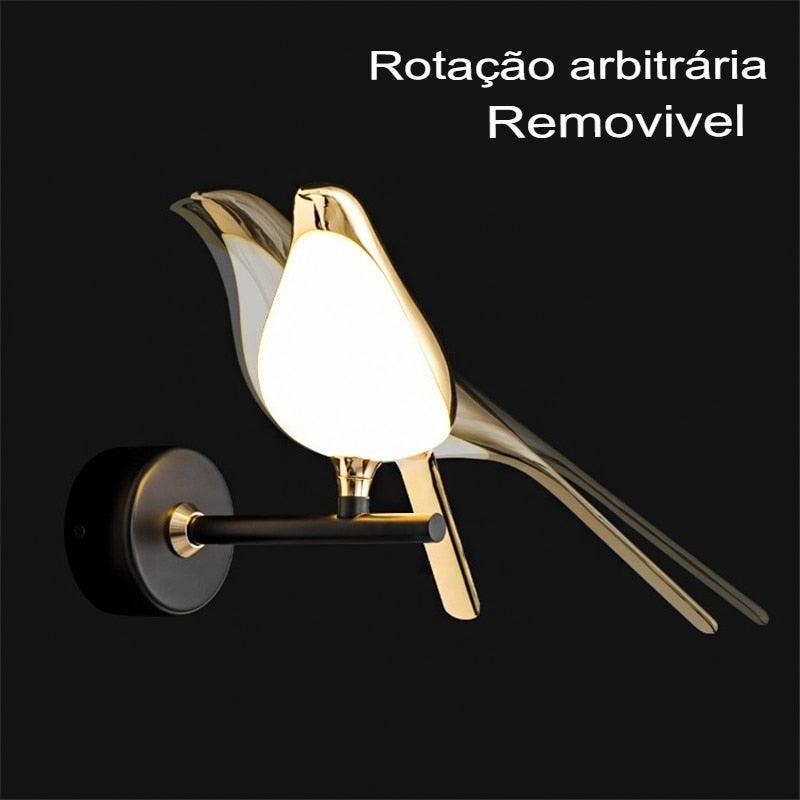 Arandela de Parede Decorativa Pássaro Estilo Nórdico