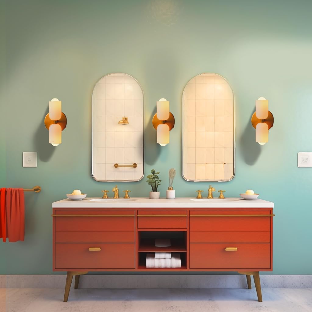 Arandela de Parede Dupla Minimalista em Tom Creme