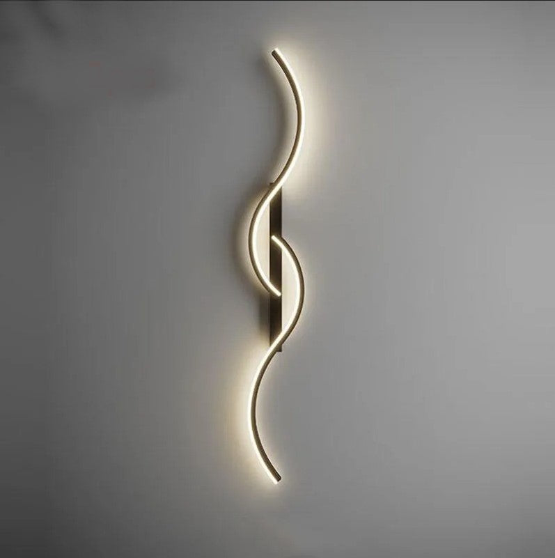 Arandela de Parede Interna com Design Onda Dupla para Iluminação Decorativa