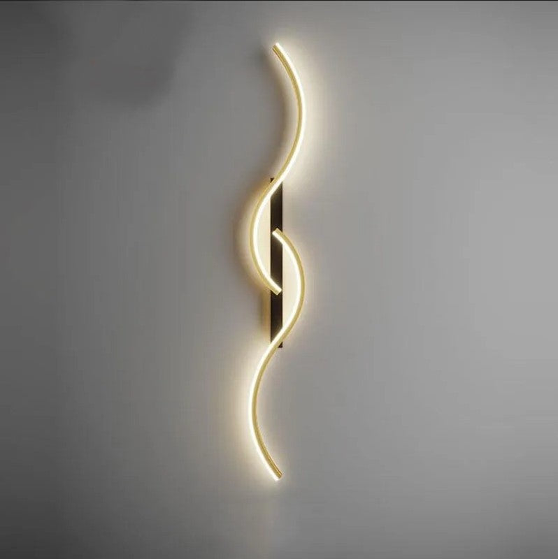 Arandela de Parede Interna com Design Onda Dupla para Iluminação Decorativa