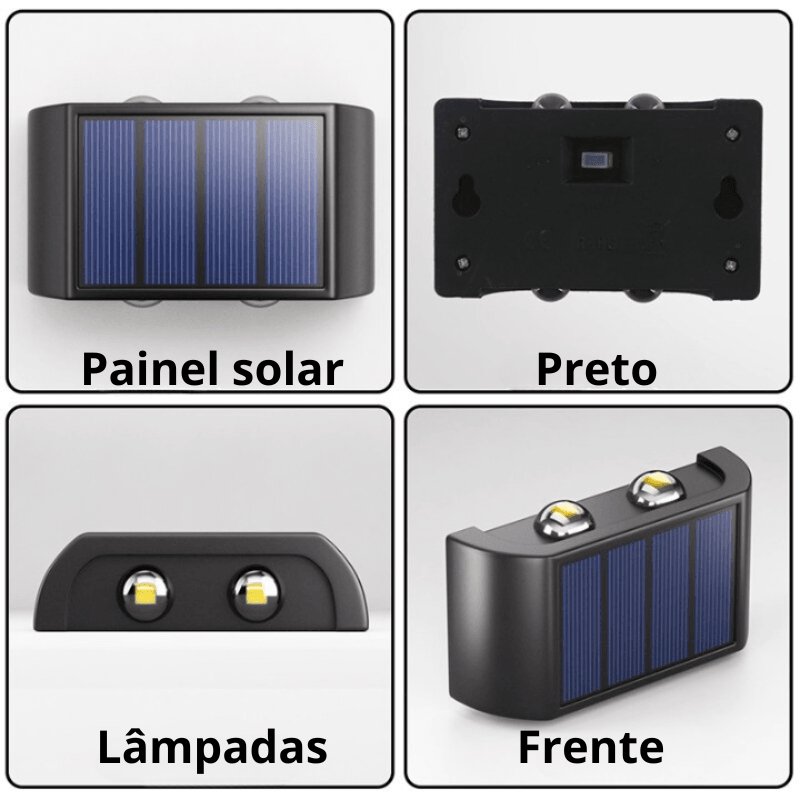 Arandela de Parede LED Solar para Área Externa - Iluminação Eficiente e Sustentável