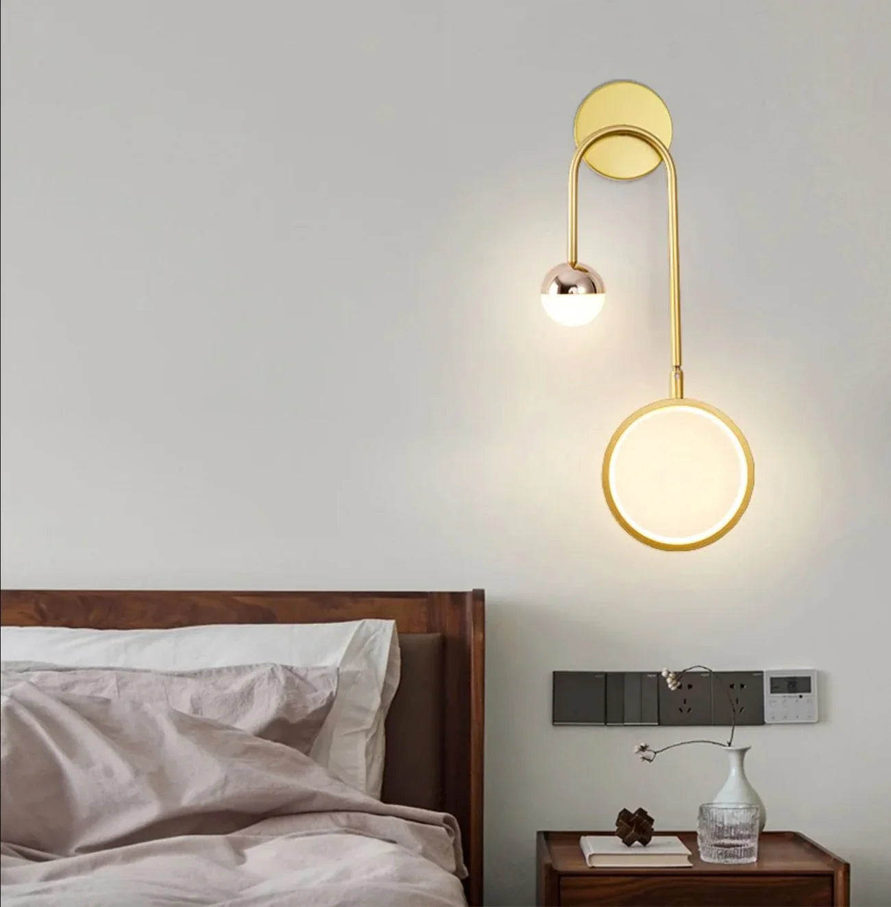 Arandela de Parede Interna Moderna para Quarto Gleam - Iluminação Decorativa
