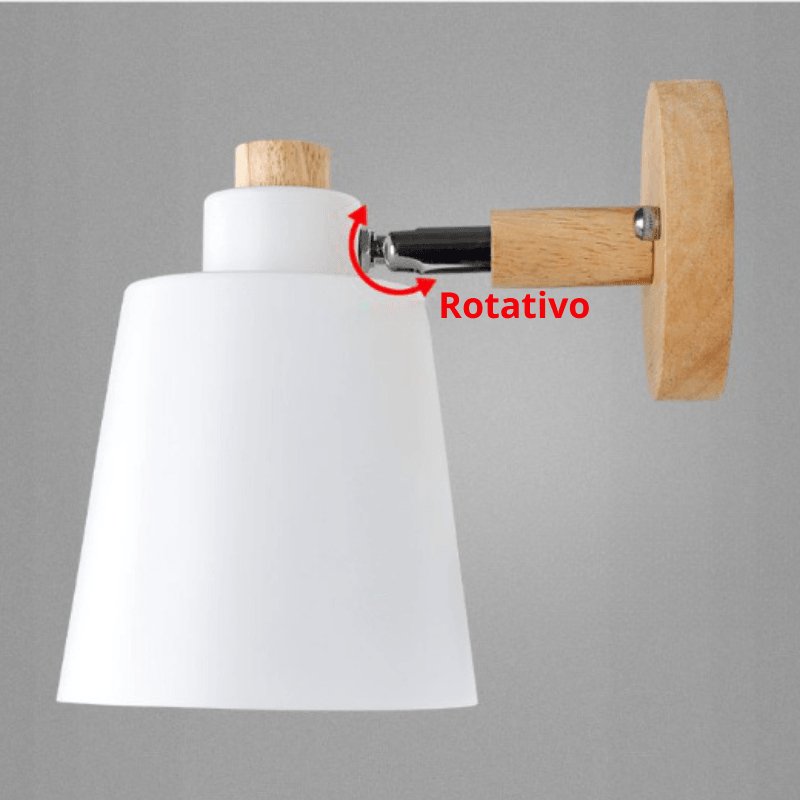 Arandela de Parede de Madeira com Interruptor - Iluminação Decorativa