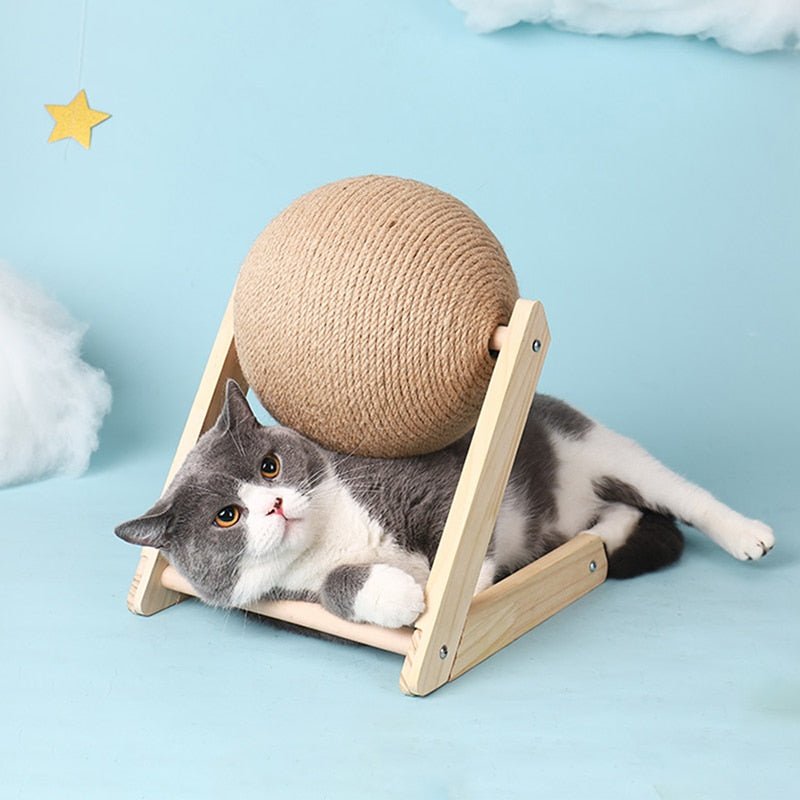 Arranhador para Gatos com Bola Giratória - Brinquedo Interativo para Entretenimento e Exercício