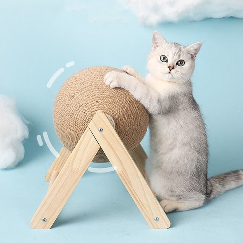 Arranhador para Gatos com Bola Giratória - Brinquedo Interativo para Entretenimento e Exercício