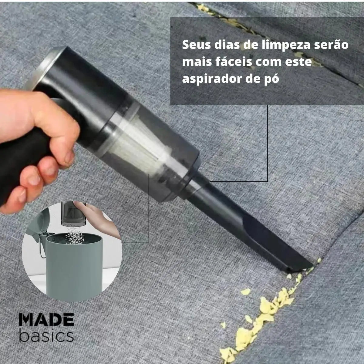 Aspirador de Pó Portátil Recarregável sem Fio - Vacuum Cleaner Compacto e Eficiente