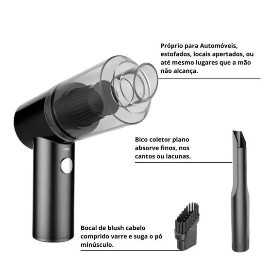 Aspirador de Pó Portátil Recarregável sem Fio - Vacuum Cleaner Compacto e Eficiente