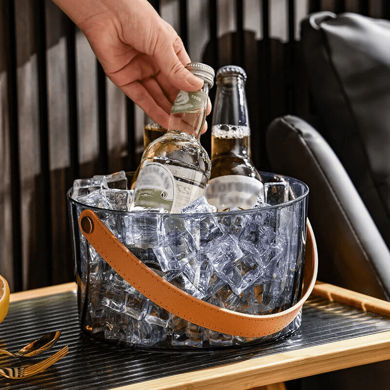 Balde de Gelo Acrílico para Cerveja e Champanhe - Acessório de Bar em Casa