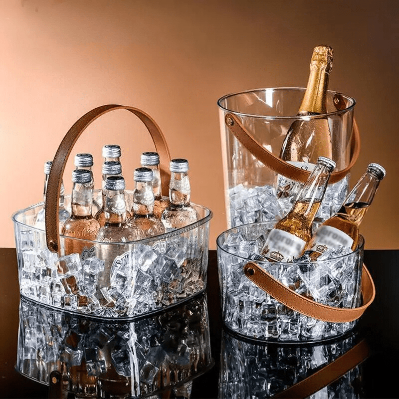 Balde de Gelo Acrílico para Cerveja e Champanhe - Acessório de Bar em Casa