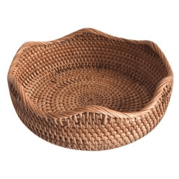 Bandeja Decorativa Redonda em Vime Rattan para Mesa