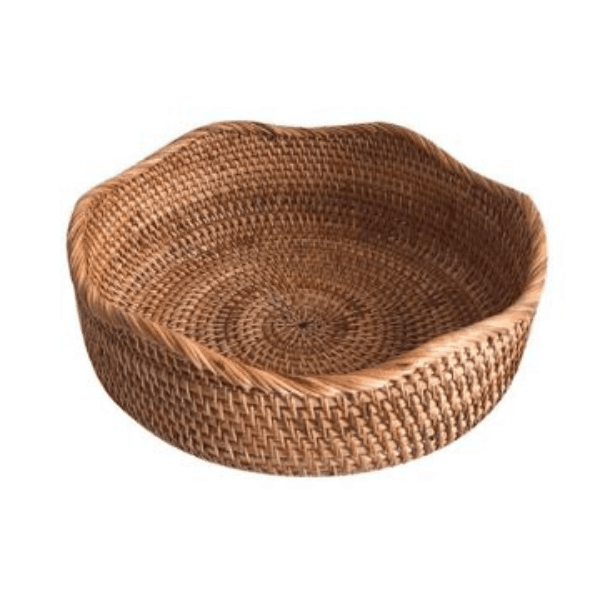 Bandeja Decorativa Redonda em Vime Rattan para Mesa