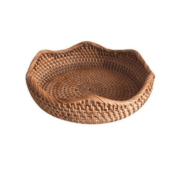 Bandeja Decorativa Redonda em Vime Rattan para Mesa