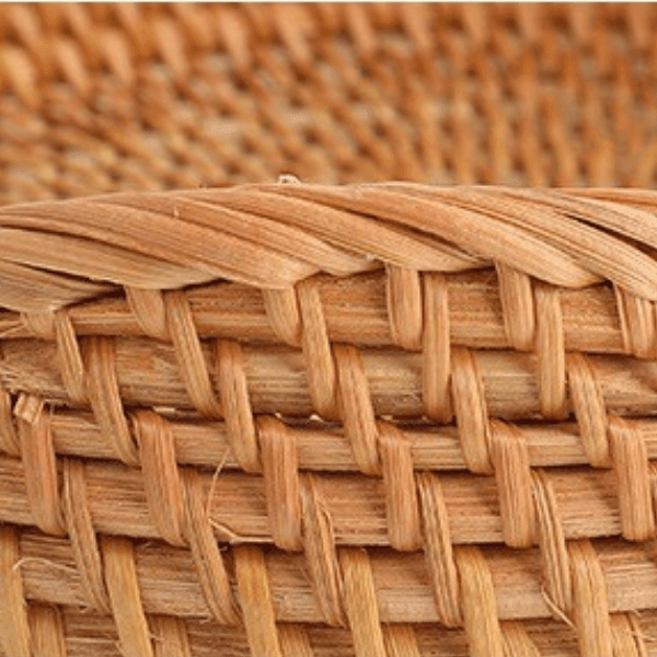 Bandeja Decorativa Redonda em Vime Rattan para Mesa