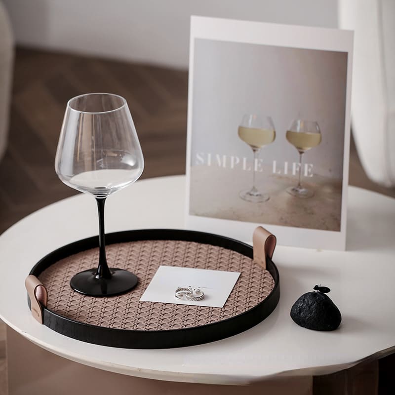 Bandeja Decorativa Redonda para Banheiro ou Sala com Alça