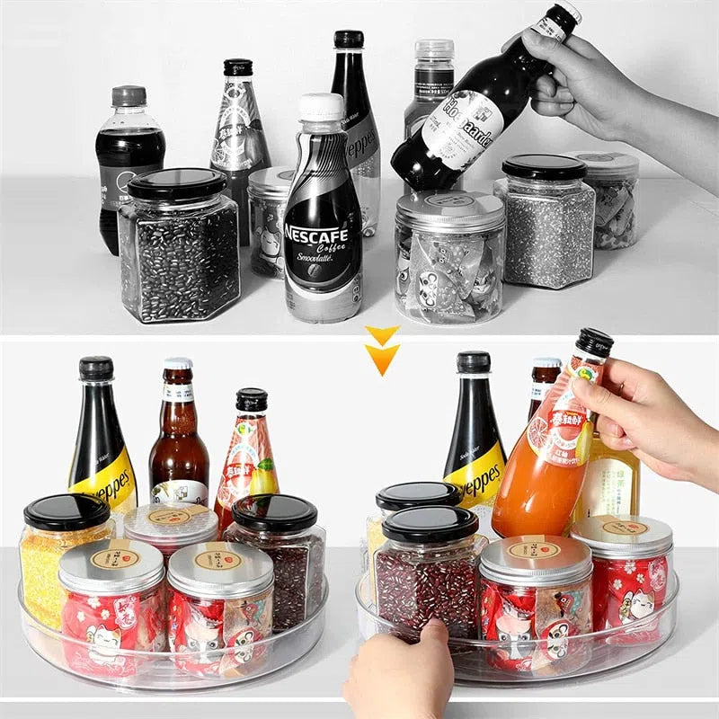 Bandeja Giratória de Acrílico com 1 ou 2 Andares - Ideal para Organização e Exibição