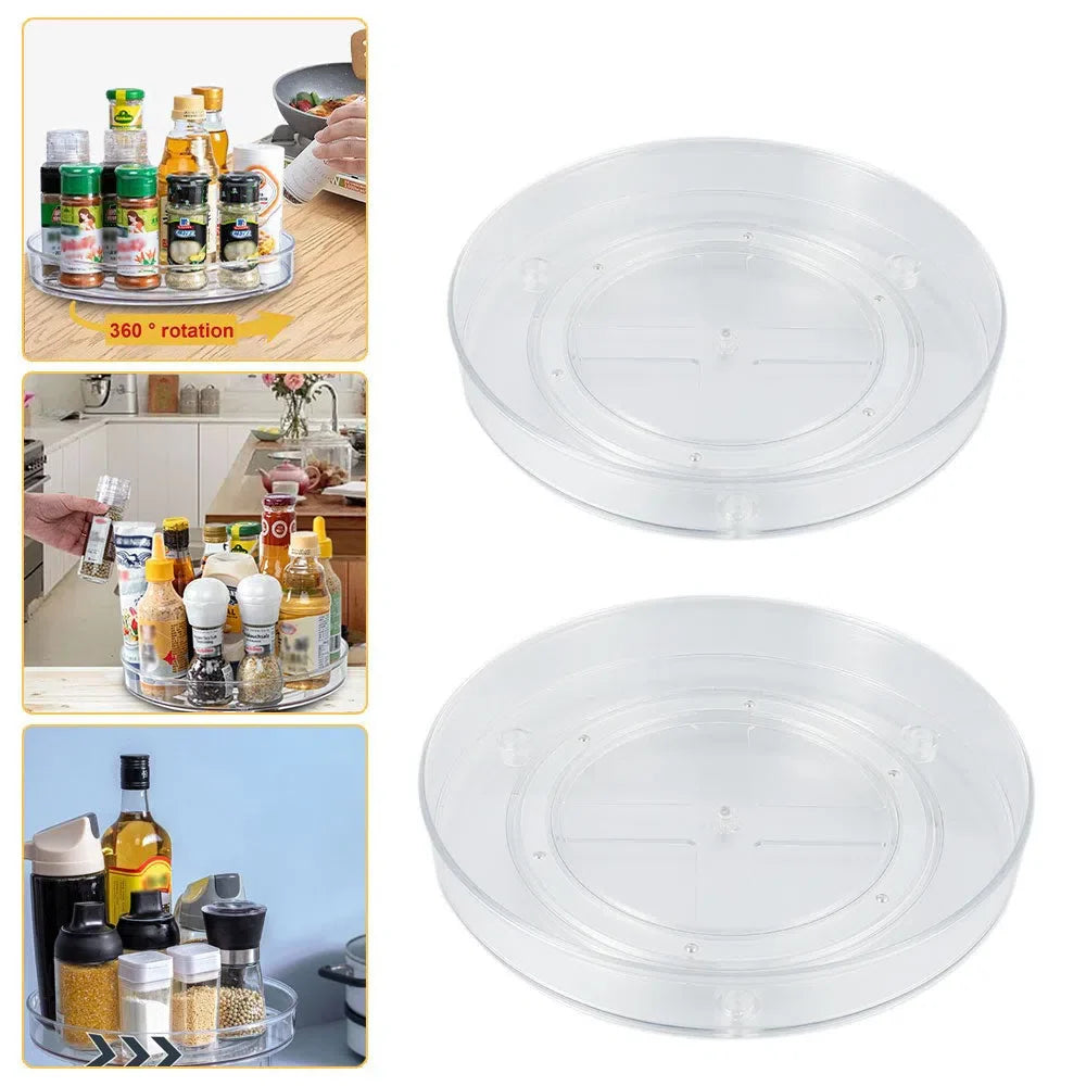 Bandeja Giratória de Acrílico com 1 ou 2 Andares - Ideal para Organização e Exibição