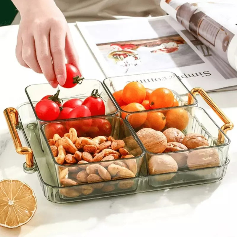 Bandeja Multifuncional para Lanches com Potes de Armazenamento