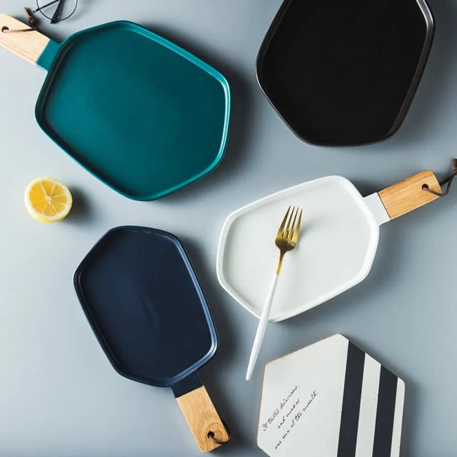Bandeja de Cerâmica Colorida - Linha Decorativa para Mesa