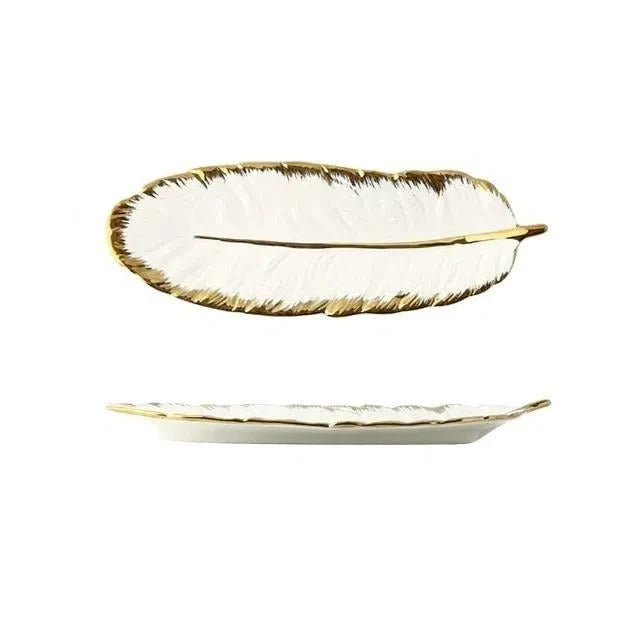 Bandeja de Cerâmica Europeia com Design Elegante