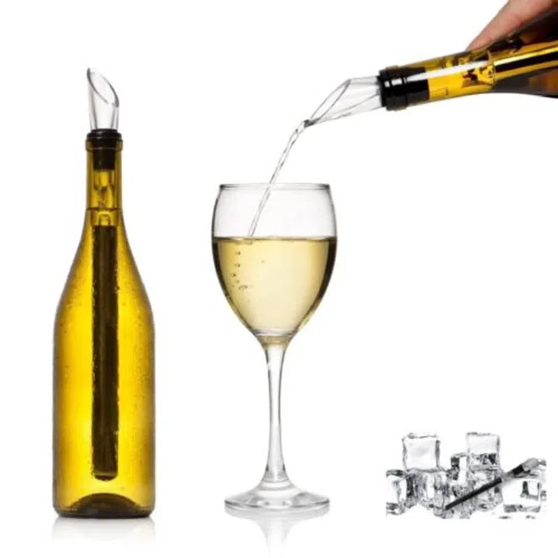 Bastão Resfriador de Vinho com Aerador de Aço Inoxidável