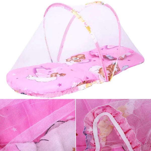 Berço Portátil Dobrável com Mosquiteiro para Bebês - Seguro e Prático