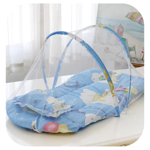 Berço Portátil Dobrável com Mosquiteiro para Bebês - Seguro e Prático