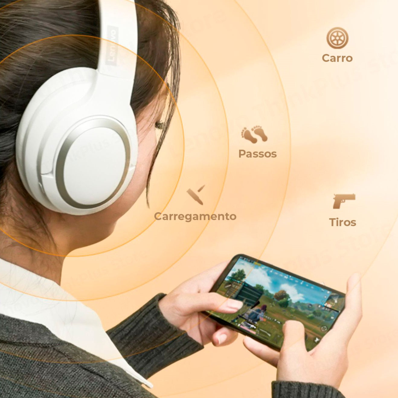 Headphone Bluetooth Profissional Fone de ouvido Branco TH40 Wireless Stereo