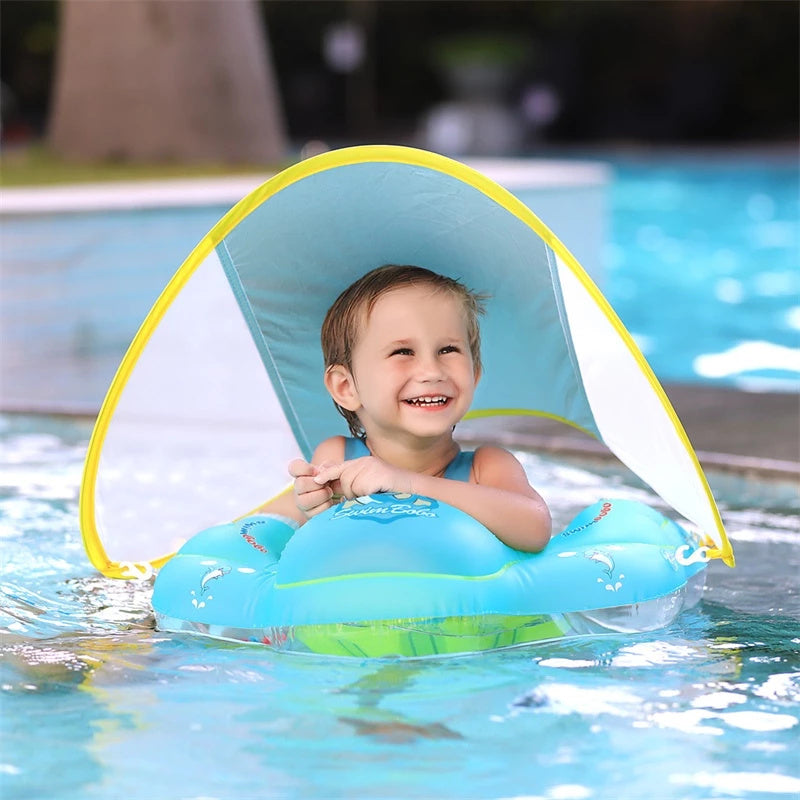 Boia Inflável Infantil com Protetor Solar Removível - Ideal para Praia e Piscina