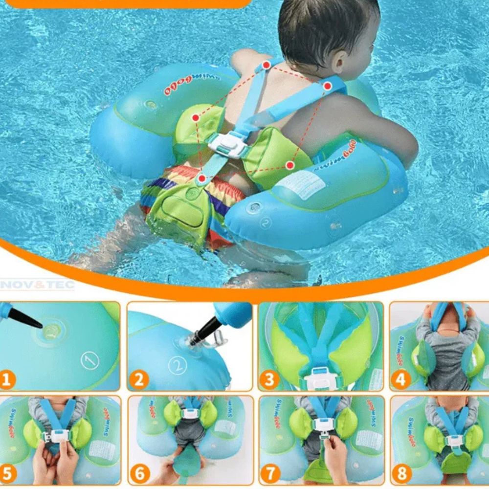 Boia Inflável Infantil com Protetor Solar Removível - Ideal para Praia e Piscina