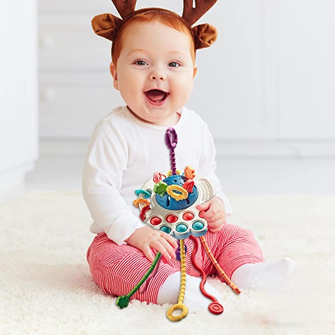 Brinquedo Montessori 3 em 1 Ovni Sensorial - 100% Seguro para Crianças