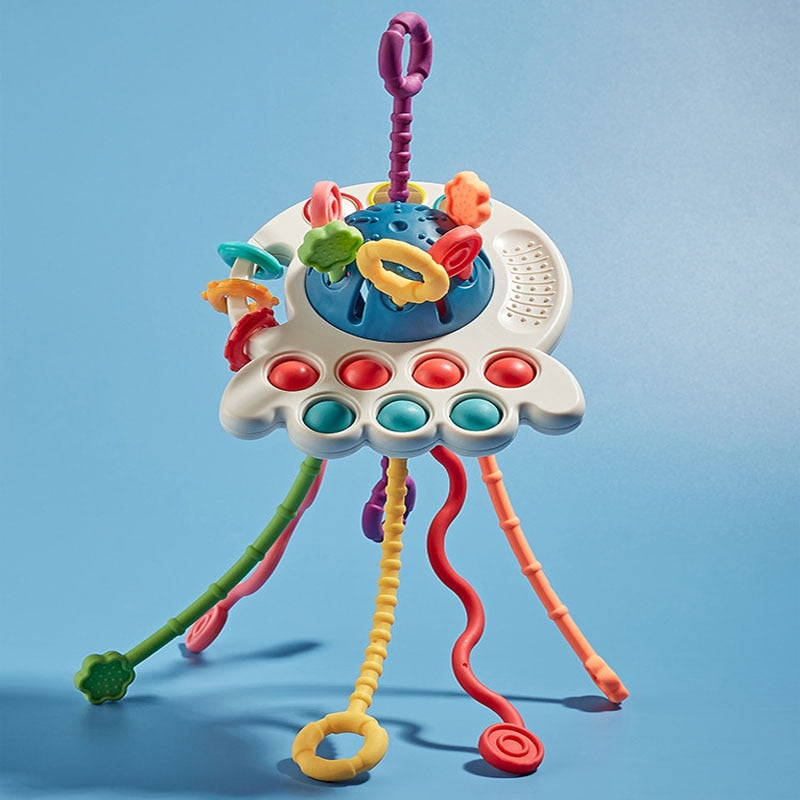 Brinquedo Montessori 3 em 1 Ovni Sensorial - 100% Seguro para Crianças