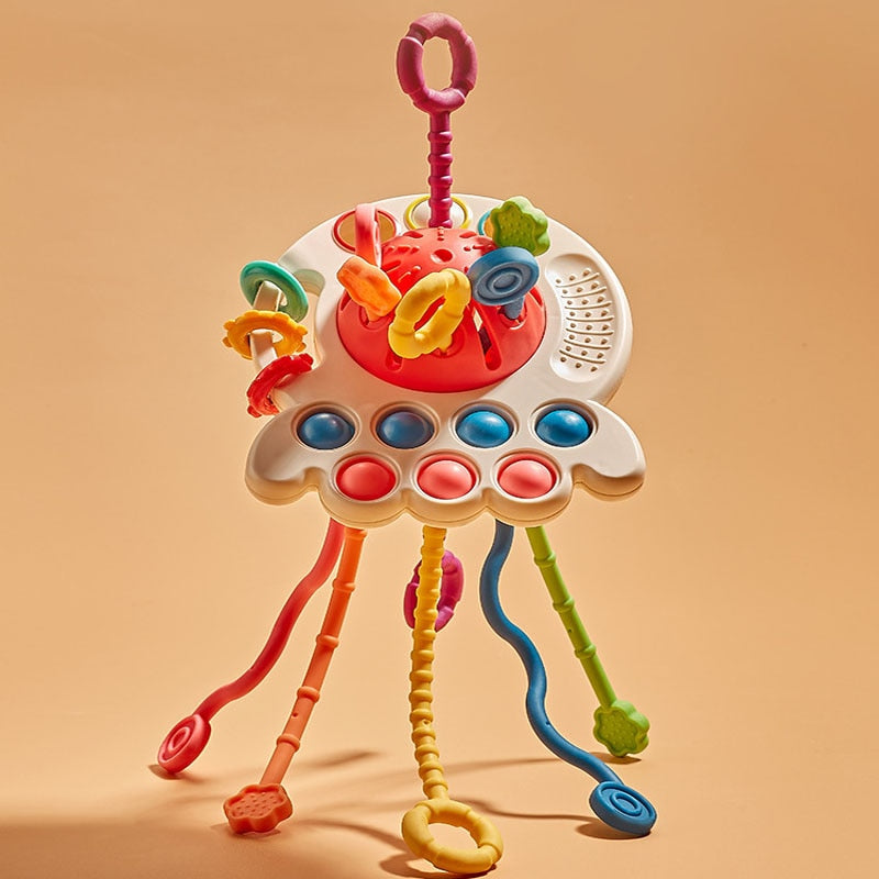 Brinquedo Montessori 3 em 1 Ovni Sensorial - 100% Seguro para Crianças