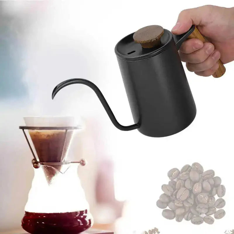 Bule de Aço Inox com Bico Fino - 350ml e 600ml - Cores: Azul Marinho, Preto e Branco