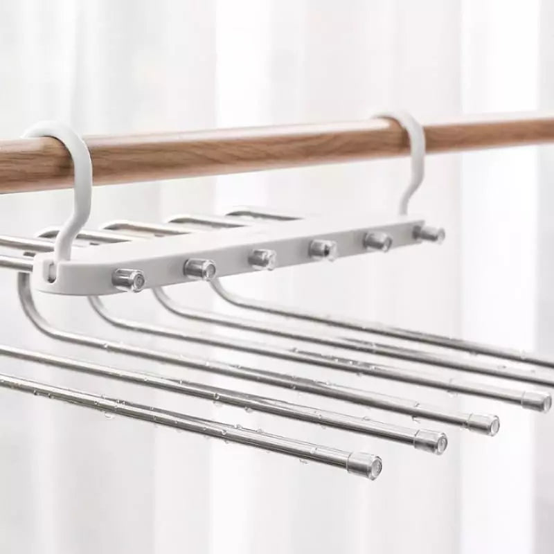 Cabide Multifuncional para Calças 6 em 1 - Organizador de Roupa