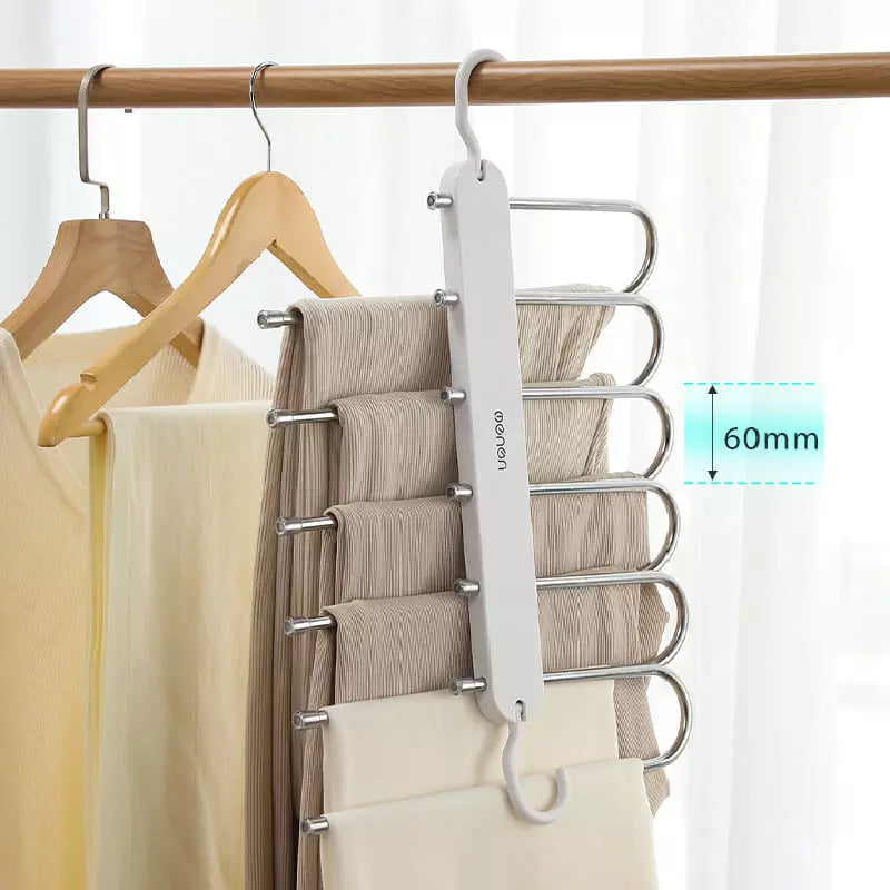 Cabide Multifuncional para Calças 6 em 1 - Organizador de Roupa