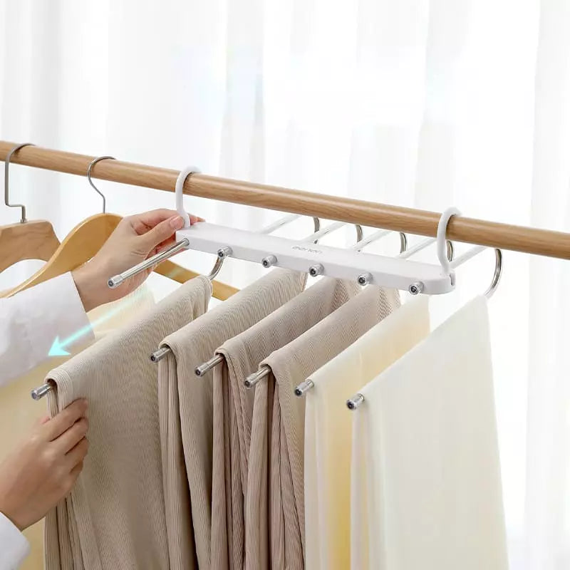 Cabide Multifuncional para Calças 6 em 1 - Organizador de Roupa