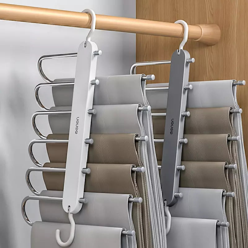 Cabide Multifuncional para Calças 6 em 1 - Organizador de Roupa