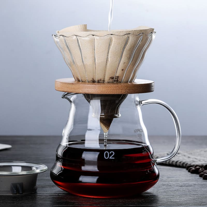 Cafeteira de Vidro Borossilicato com Coador Hario V60 para Preparar Café