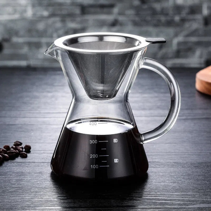 Cafeteira de Vidro Borossilicato com Filtro de Inox - Capacidade de 400ml