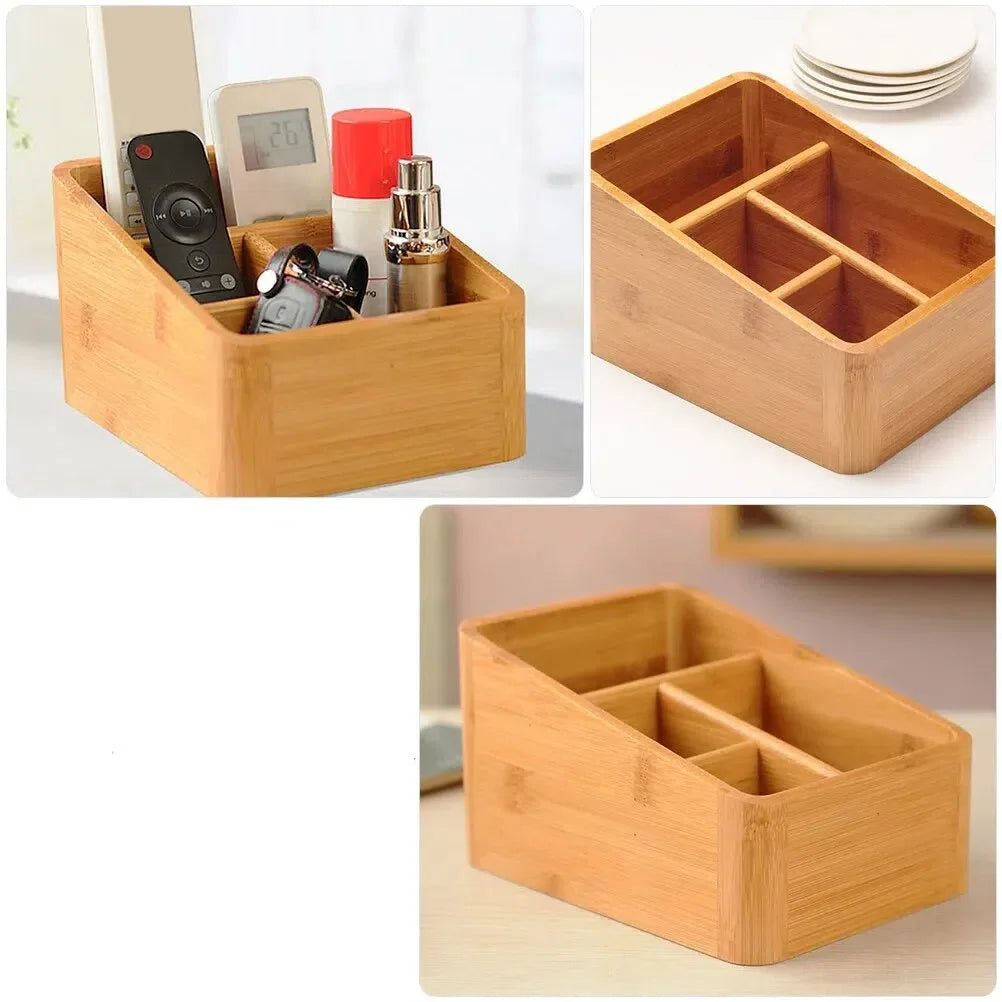 Caixa Organizadora de Bambu para Armazenamento e Decoração