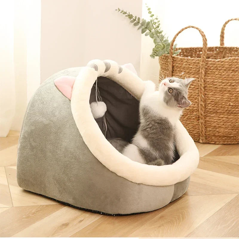 Cama para Gatos Toca de Peluche Suave y Cómoda