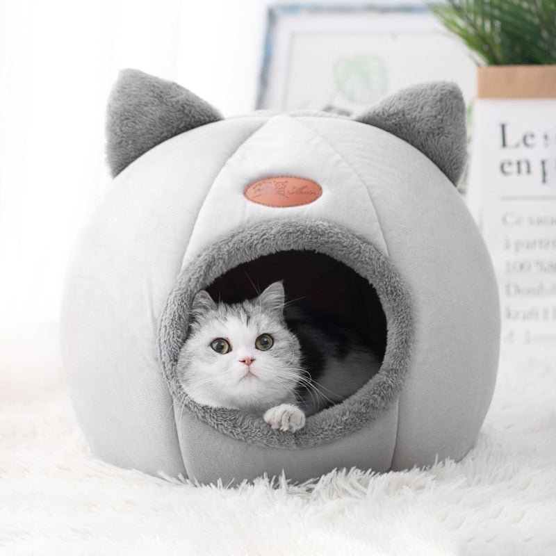 Cama para Gatos com Orelhinhas - Aconchegante e Estilosa