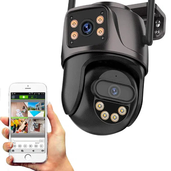 Câmera de Segurança Dual Vision 360 Ultra HD 4K com Visão Noturna e Conectividade Wi-Fi