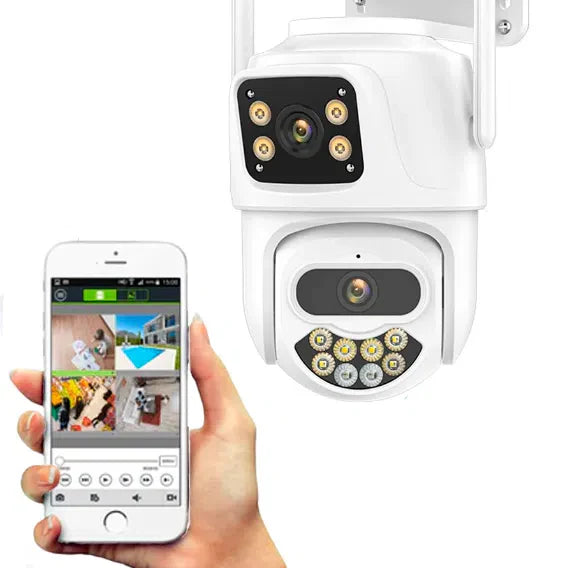 Câmera de Segurança Dual Vision 360 Ultra HD 4K com Visão Noturna e Conectividade Wi-Fi